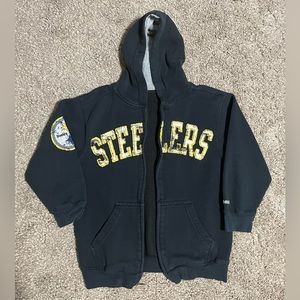 Boys Reebok Pittsburgh Steelers Hooded Sweatshirt, Sz S / 8